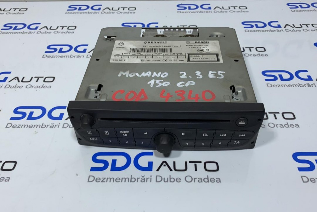 CD Player Cu Cod Opel Movano 2.3 CDTI 2010 - 2015 Euro 5