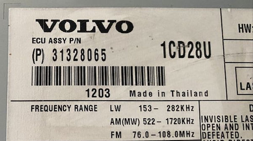 CD player VOLVO XC90 2007-2014 31328065