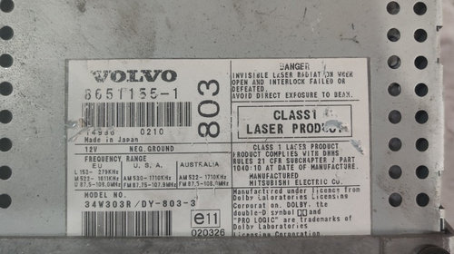 CD Radio Player Volvo s60 v70 8651155