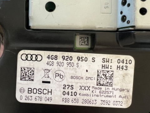 Ceas bord UK Audi A6 C7 A7 COD 4G8920950S