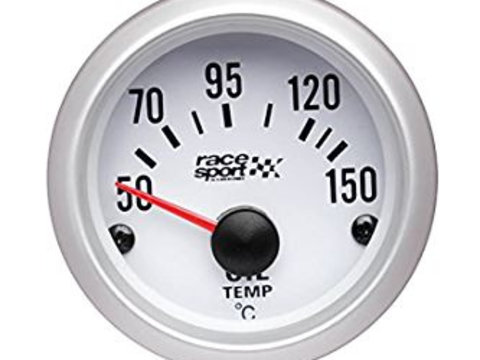 Ceas indicator tempoeratura ulei Sumex Race Sport, alb, 52mm 12V, 50-150 grade, iluminat