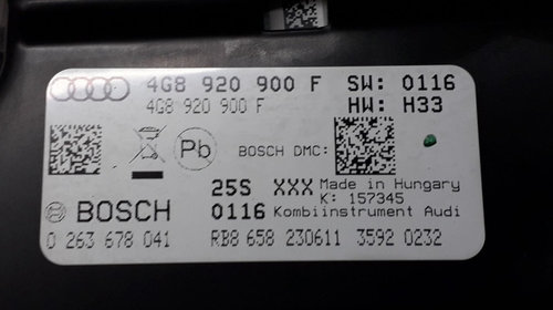 Ceasuri bord Audi A6 C7 4g cod 4G8920900