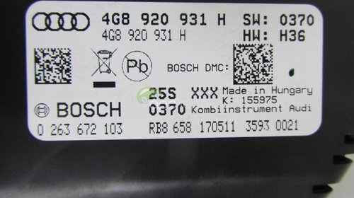 Ceasuri Bord Audi A7 4G8 / A6 4G 3,0TFSI