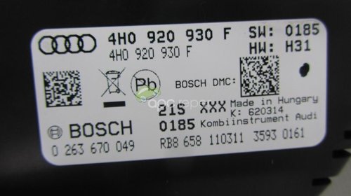 Ceasuri bord Audi A8 4H Diesel cod 4H092