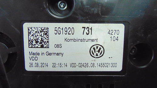 CEASURI BORD VW GOLF-VII 2.0TDI AN 2015 