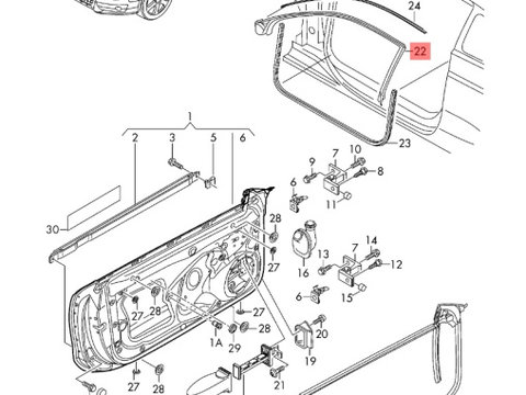 Cheder caroserie usa dreapta Audi A5 (8T3) Sportback Coupe 2009 OEM 8T0845354E