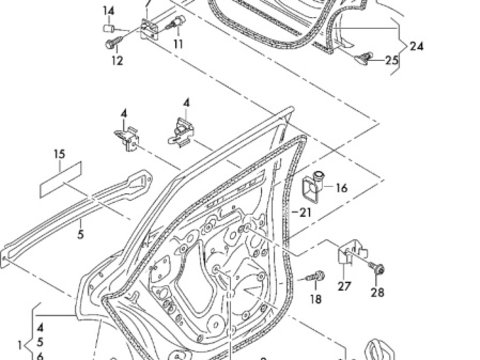 Chedere usa spate stanga Audi Q5 OEM 8R0833721G