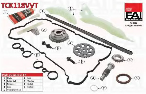Chit lant de distributie CITROËN C4 II (B7) (2009 - 2016) FAI AutoParts TCK118VVT