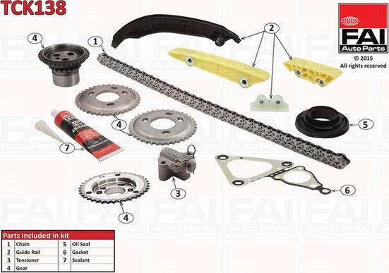 Chit lant de distributie FORD TRANSIT (FD_, FB_, FS_, FZ_, FC_), Autobuz, 01.2000 - 05.2006 FAI AutoParts TCK138