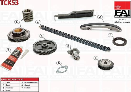 Chit lant de distributie MITSUBISHI L200 (K6_T, K7_T), Cadru de sprijin, 01.1996 - 12.2006 FAI AutoParts TCK53