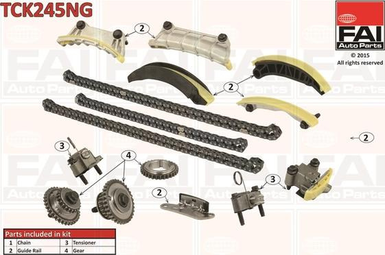 Chit lant de distributie OPEL VECTRA C GTS (Z02), Hatchback, 08.2002 - 01.2009 FAI AutoParts TCK245NG