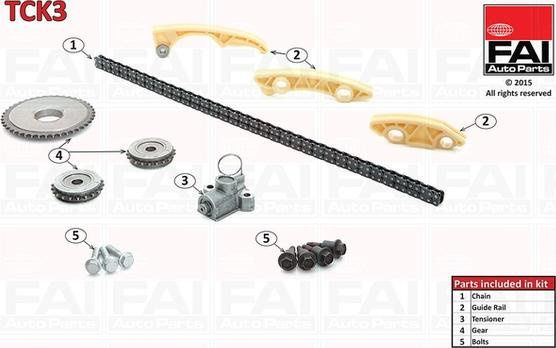 Chit lant de distributie OPEL ZAFIRA / ZAFIRA FAMILY B (A05), Dubita, 07.2005 - 05.2019 FAI AutoParts TCK3