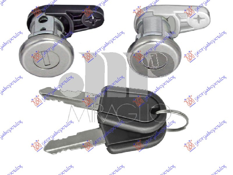 Cilindru de blocare usa fata cu chei (set 2 pcs) pentru Dacia Logan-Mcv 05-08/P.up-Van 2009, 2010, 2011, 2012