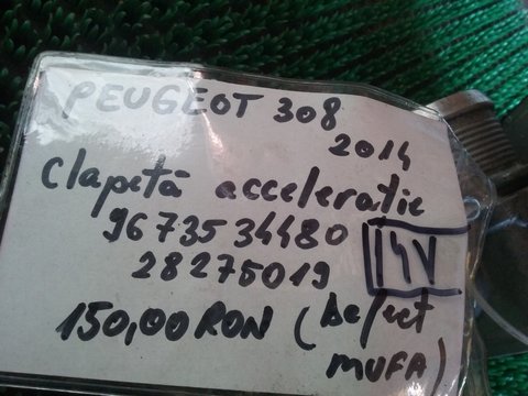 Clapeta acceleratie 9673534480 / 28275019 (defect mufa) Peugeot 308 1.6HDI RAFT 12C1
