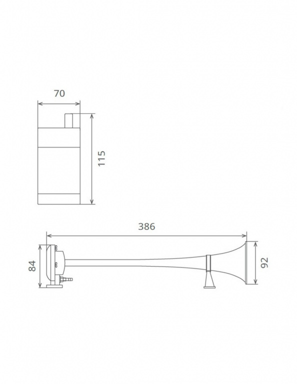 Claxon camion crom cu 1 goarna, marine, 