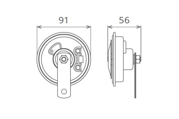 Claxon Electromagnetic 12v 5a Ton Inalt 