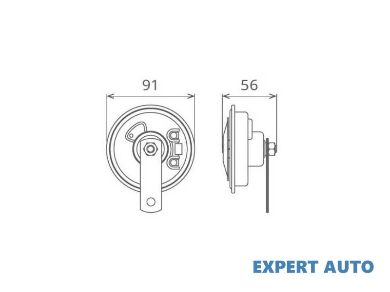 Claxon electromagnetic 12v 5a ton jos UNIVERSAL Universal #6 50FK12.100.02K