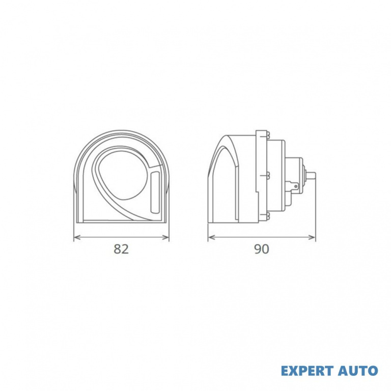 Claxon electromagnetic, tip melc, 24v 3a ton jos, design light UNIVERSAL Universal #6 65GK24.100.02K