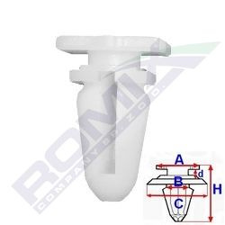Clema, clips fixare BMW seria 3 (E21) 06.75-12.83, 3 (E30) 11.82-04.94, 3 (E36) 12.90-03.00, 7 (E32) 07.86-04.94, ornamente interioare pervaz, set 10 buc, 51471840961
