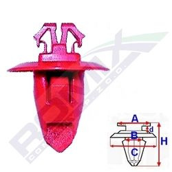 Clema, clips fixare Toyota Hilux (N60) 09.01-01.05, Hilux (N70) 01.05-01.12/01.12-06.16, Hilux Surf/4-Runner 11.95-11.02, Land Cruiser (Fj120) 01.03-10.09, Rav 4 (Xa20) 01.04-12.05, Rav 4 (Xa30) 01.06-02.09/02.09-04.10, bandouri, set 10 buc, 75397-35