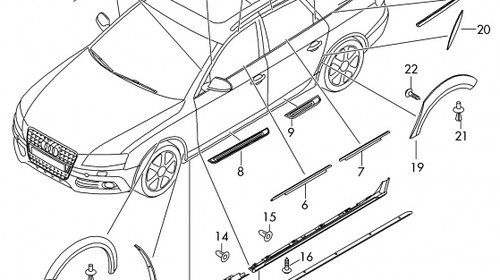 Clema Prindere Ornament Prag Oe Audi A5 