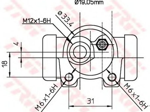 Clilindru pistonas frana CITROEN AX ZA- TRW BWD130 PieseDeTop