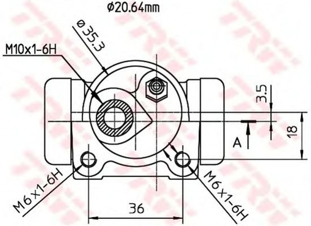 Clilindru pistonas frana NISSAN PRIMERA P10 TRW BWF160