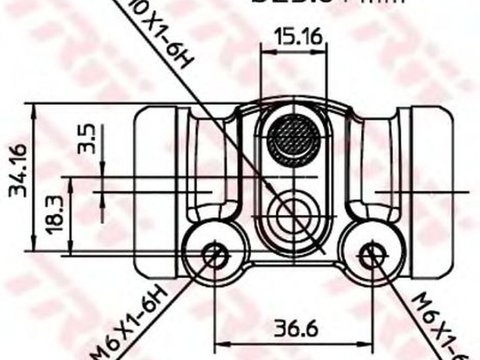 Clilindru pistonas frana NISSAN VANETTE CARGO bus HC 23 TRW BWK156