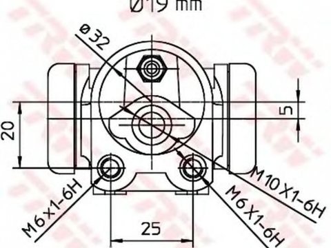 Clilindru pistonas frana RENAULT SYMBOL I LB0 1 2 TRW BWD303