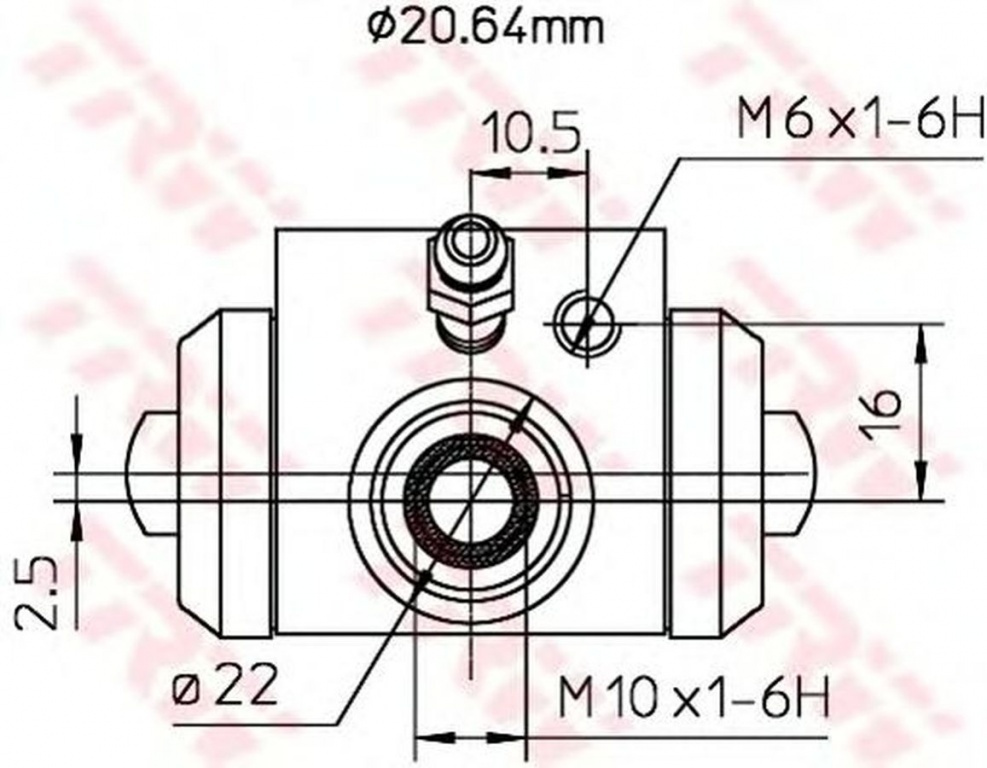 Clilindru pistonas frana VW PASSAT 3A2 35I TRW BWF