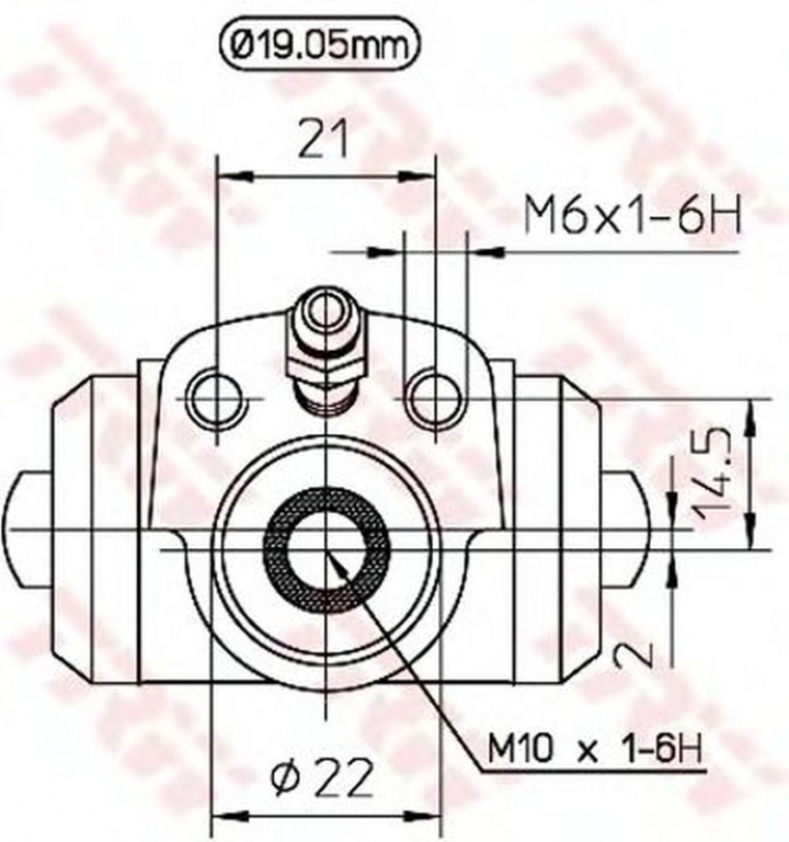 Clilindru pistonas frana VW POLO 6R 6C TRW BWD113