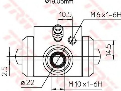 Clilindru pistonas frana VW POLO 6R 6C TRW BWD113A