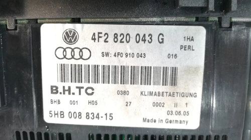 Climatronic confort Audi A6 An 2004 2005