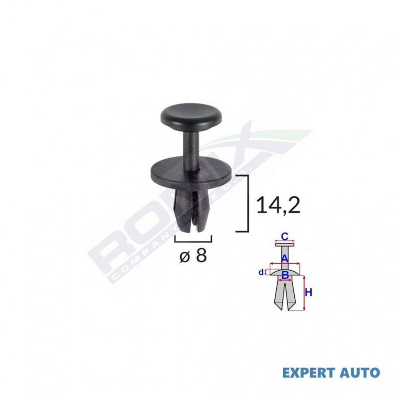 Clips fixare elemente exterioare pentru citroen/peugeot 8x14.2mm - negru set 10 buc UNIVERSAL Universal #6 A17156-RMX