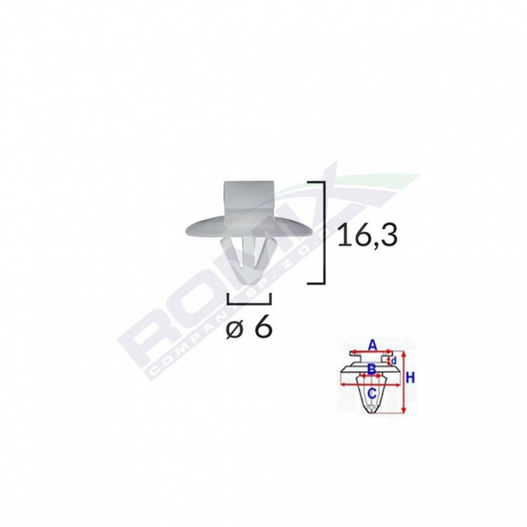 Clips fixare elemente exterioare pentru iveco/Opel/renault 6x16.3 - gri set 10 buc Universal, Audi A3 Sportback (2004-2008) [8PA], VW Passat B5(1996-2005)