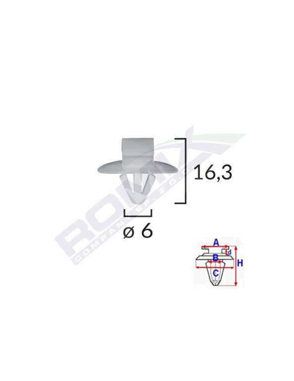 Clips fixare elemente exterioare pentru iveco/opel