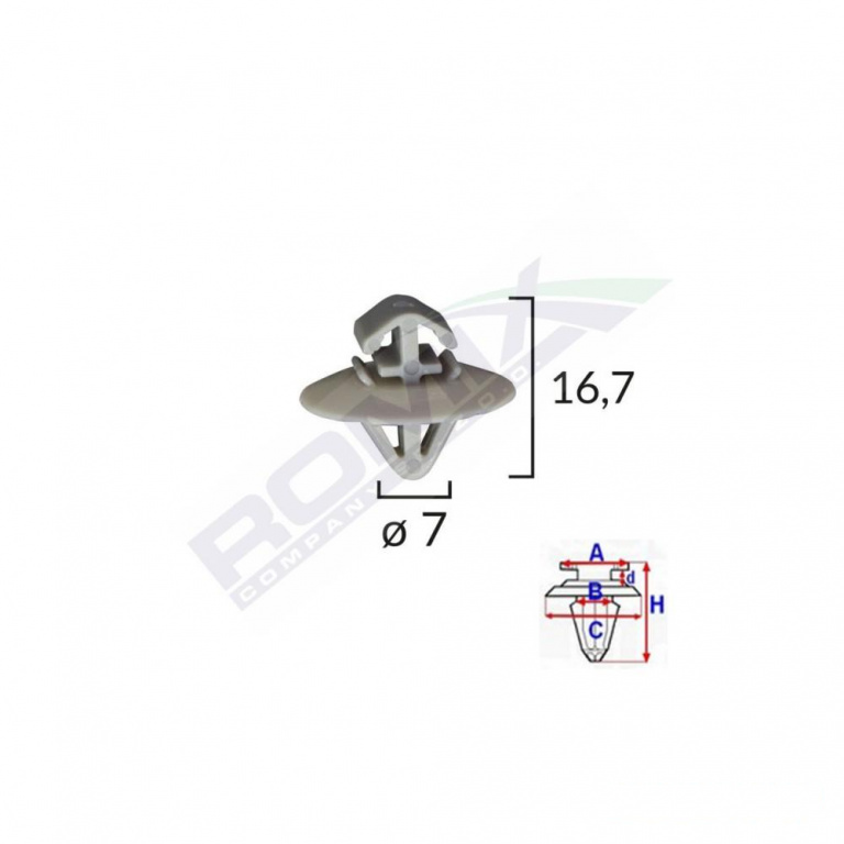 Clips fixare elemente exterioare pentru iveco/Opel/renault 7x16.7 - gri set 10 buc Universal, Audi A3 Sportback (2004-2008) [8PA], VW Passat B5(1996-2005)