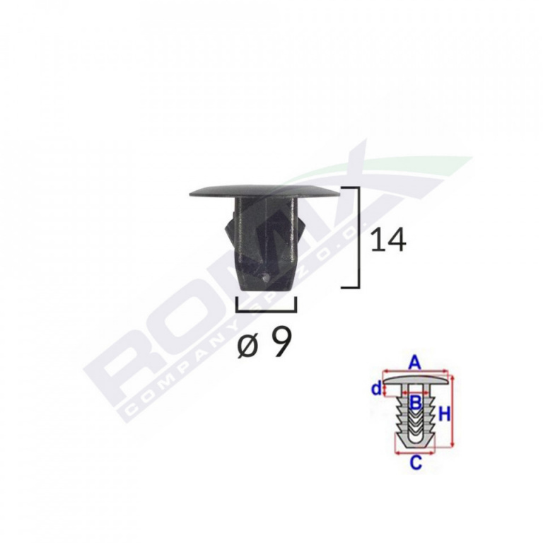 CLIPS FIXARE ELEMENTE ROATA PENTRU HONDA 9X14MM NE