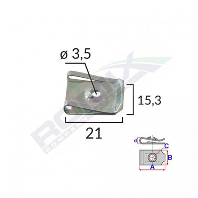 CLIPS FIXARE METALIC 21X15.3MM UNIVERSAL SET 10 BU