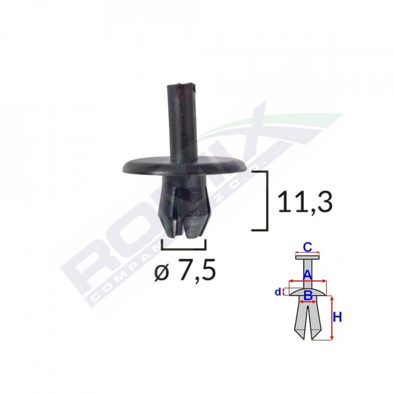 CLIPS FIXARE PENTRU ALFA ROMEO/FIAT 7.5X11.3MM - N