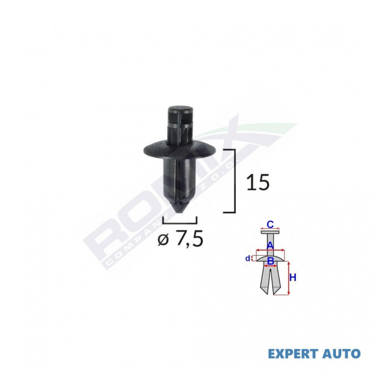 Clips fixare pentru lexus/suzuki/toyota/volvo 7.5x15mm - negru set 10 buc UNIVERSAL Universal #6 B24649-RMX
