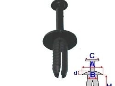 Clips pentru fixare compartiment motor - (10 buc.) MERCEDES-BENZ CLK Coupe (C209) (An fabricatie 06.2002 - 05.2009, 136 - 582 CP, Diesel, Benzina) - Cod intern: W20046015 - LIVRARE DIN STOC in 24 ore!!!