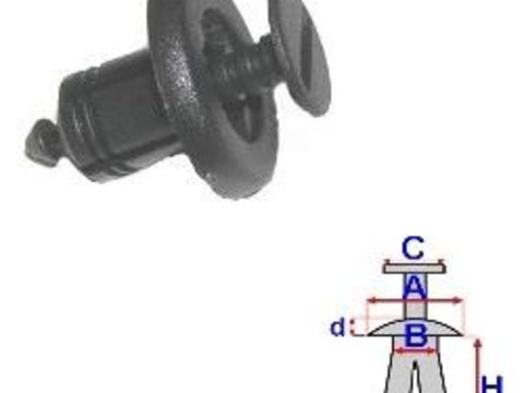 Clips pentru fixare compartiment motor - (10 buc.) NISSAN Note I (E11, NE11) (An fabricatie 03.2006 - 06.2012, 88 - 110 CP, Diesel, Benzina) - Cod intern: W20046034 - LIVRARE DIN STOC in 24 ore!!!