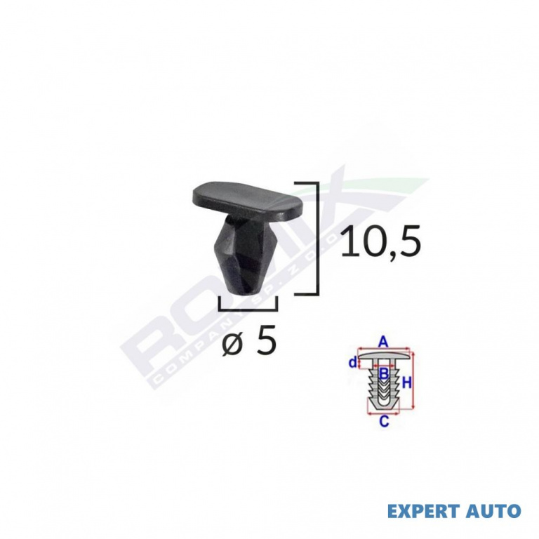 Clips pentru garnituri peugeot, citroen 5x10.5mm negru set 10 buc UNIVERSAL Universal #6 C60595-RMX