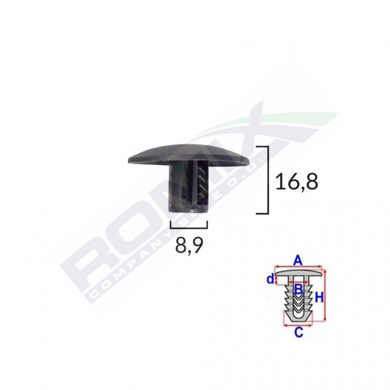 CLIPS TAPITERIE PENTRU CITROEN/RENAULT - NEGRU SET 10 BUC IS-61526