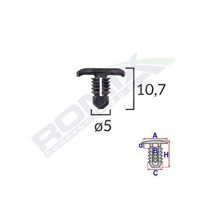 CLIPS TIP GARNITURA PENTRU SEAT/VW 5X10.7MM - NEGR