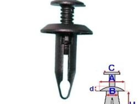 Clipsuri pentru fixare carenaj - (10 buc.) FORD Fiesta Mk4 (J3S, J5S) (An fabricatie 02.1996 - 08.2003, 60 - 90 CP, Diesel, Benzina) - Cod intern: W20045796 - LIVRARE DIN STOC in 24 ore!!!