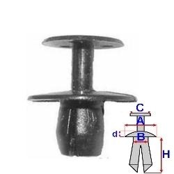 Clipsuri pentru fixare grila frontala - (10 buc.) CITROEN C3 II (SC) (An fabricatie 11.2009 - ..., 60 - 120 CP, Diesel, Benzina, Benzina/Etanol, (LPG)) - Cod intern: W20046202 - LIVRARE DIN STOC in 24 ore!!!