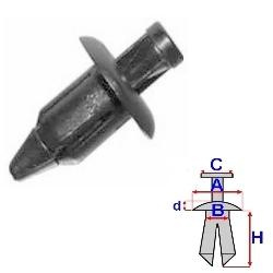 Clipsuri pentru fixare universale - (10 buc.) TOYOTA Camry VI Saloon (_V4_) (An fabricatie 01.2006 - 12.2011, 143 - 284 CP, Benzina, Benzina/Electro) - Cod intern: W20046587 - LIVRARE DIN STOC in 24 ore!!!
