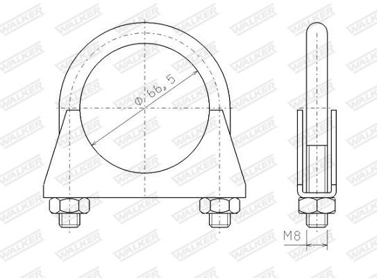 Colier esapament Walker SAAB 9000 1985-1993 - 82314